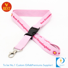 Promotional Flat Polyester Printed Lanyard with Plastic Buckle at Factory Price